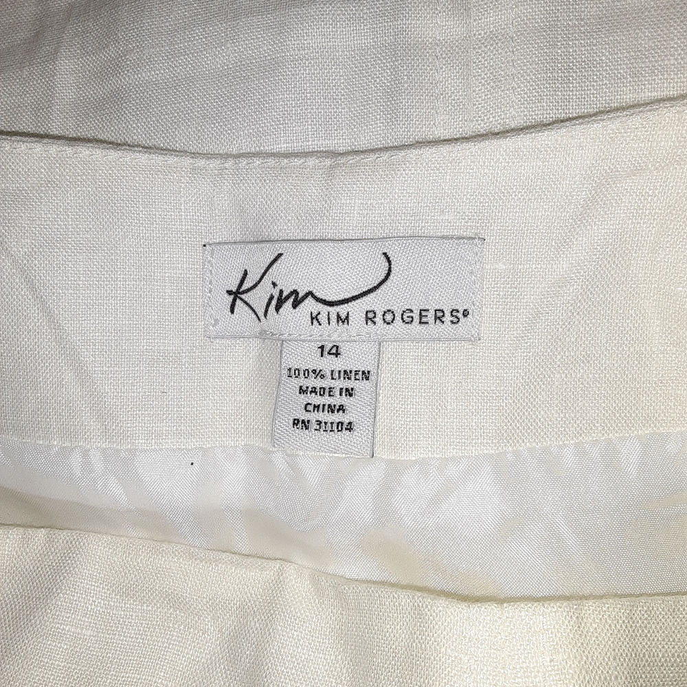 Kim Roger's NWT white 100% Linen fully lined modest skirt size 14 - Picture 7 of 7